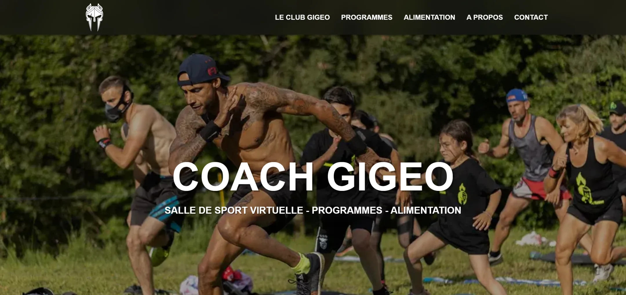 Page d'accueil du site Coach Gigeo